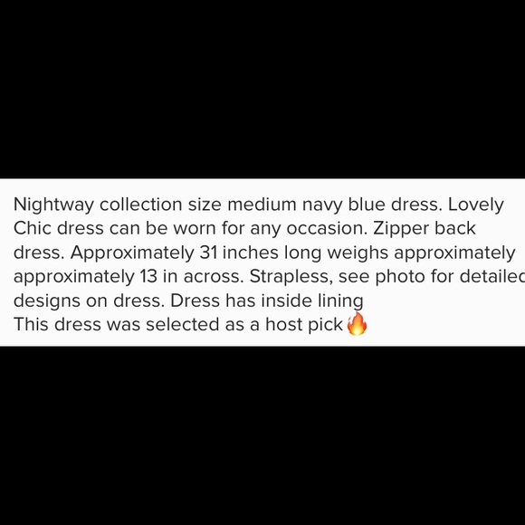 Nightway Collection NWT Navy blue dress size medium - Picture 7 of 7